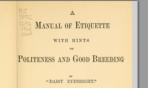 a manual of etiquette