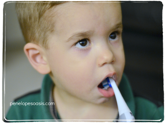 toddler brushing teeth