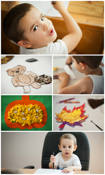 autumn crafts collage