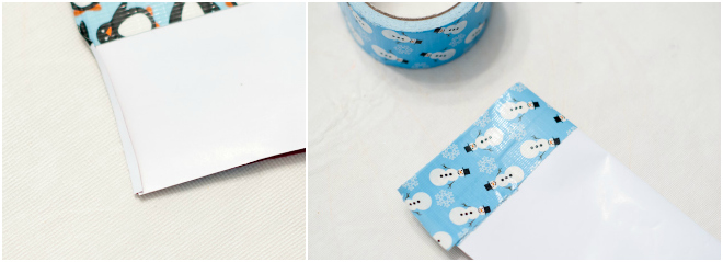 duck tape Christmas stocking snowman