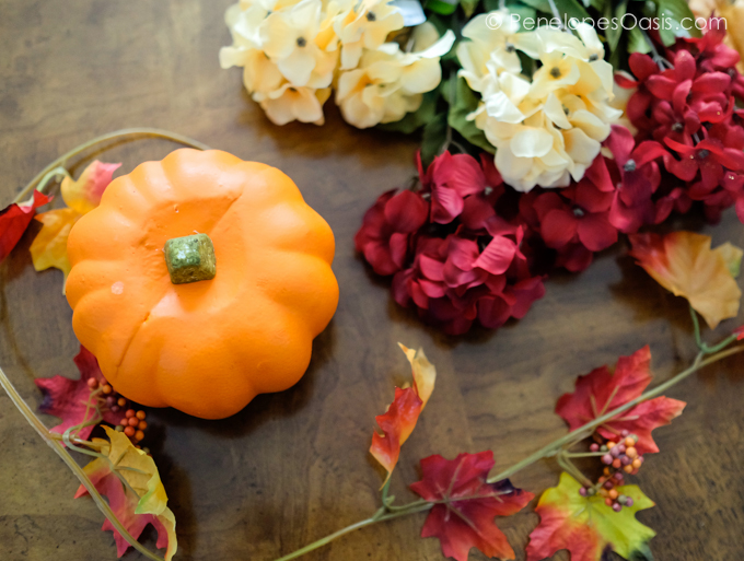 pumpkin and flowers craft