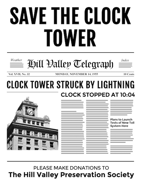 back to the future clock tower printable