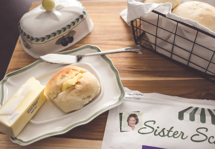 bread rolls with butter