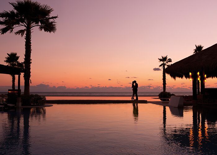 secrets resort romantic getaway silhouette