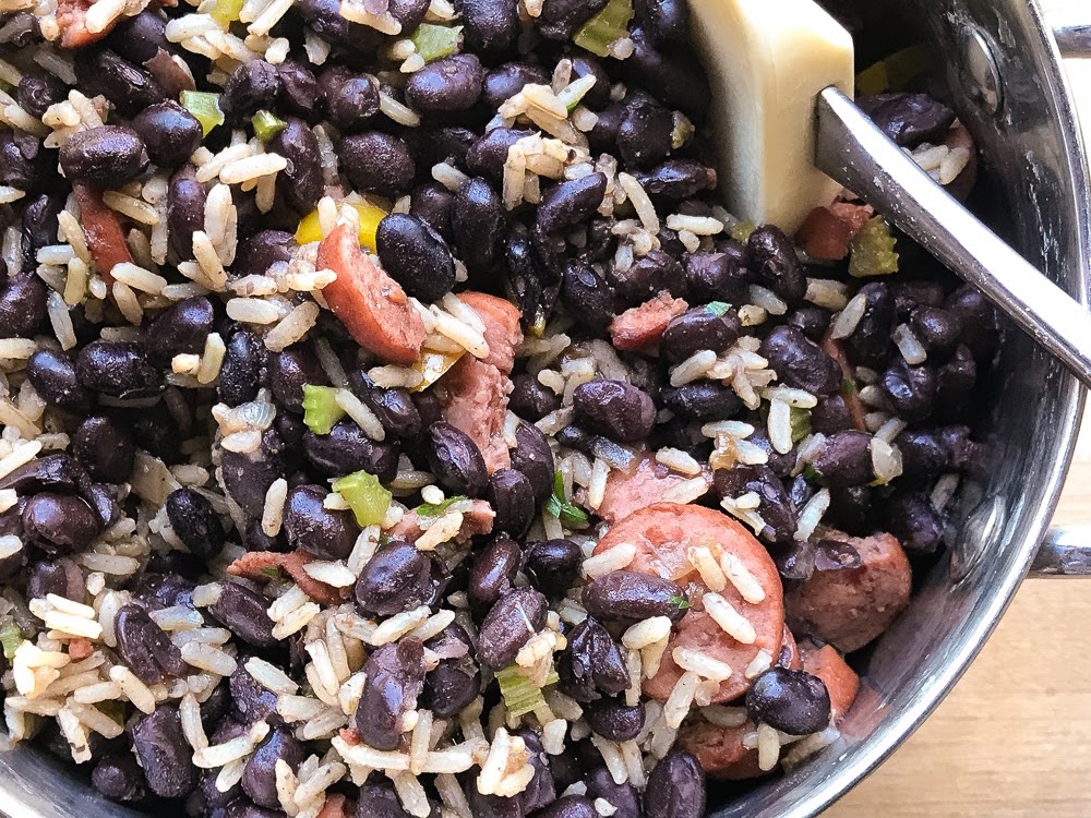 One Pot Dirty Rice and Beans with Smoked Sausage